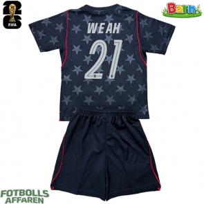 Förenta stater Timothy Weah #21 Bortaställ Barn VM 2026 Kortärmad (+ Korta byxor)